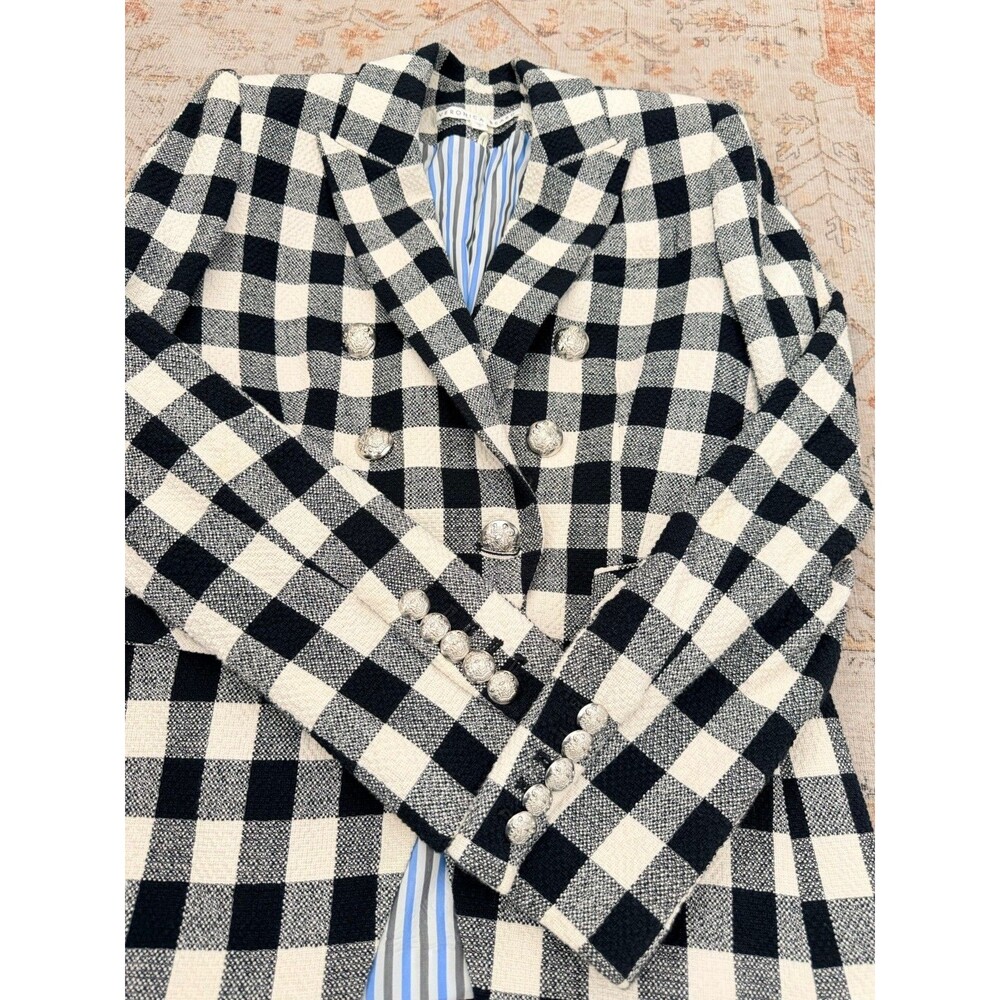 Veronica Beard Gingham Check Plaid Dickey Miller Jacket Blazer Double Breasted 6 - Picture 3 of 8